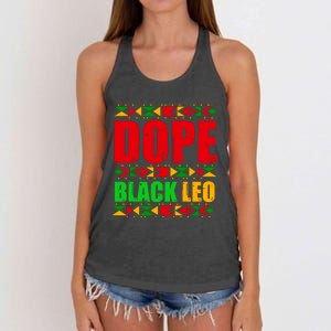 Dope Black Leo Black History Month Melanin African Women's Knotted Racerback Tank