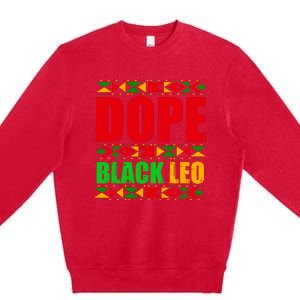 Dope Black Leo Black History Month Melanin African Premium Crewneck Sweatshirt