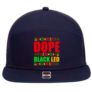 Dope Black Leo Black History Month Melanin African 7 Panel Mesh Trucker Snapback Hat