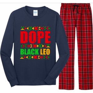 Dope Black Leo Black History Month Melanin African Long Sleeve Pajama Set