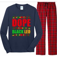 Dope Black Leo Black History Month Melanin African Long Sleeve Pajama Set