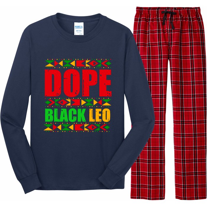 Dope Black Leo Black History Month Melanin African Long Sleeve Pajama Set