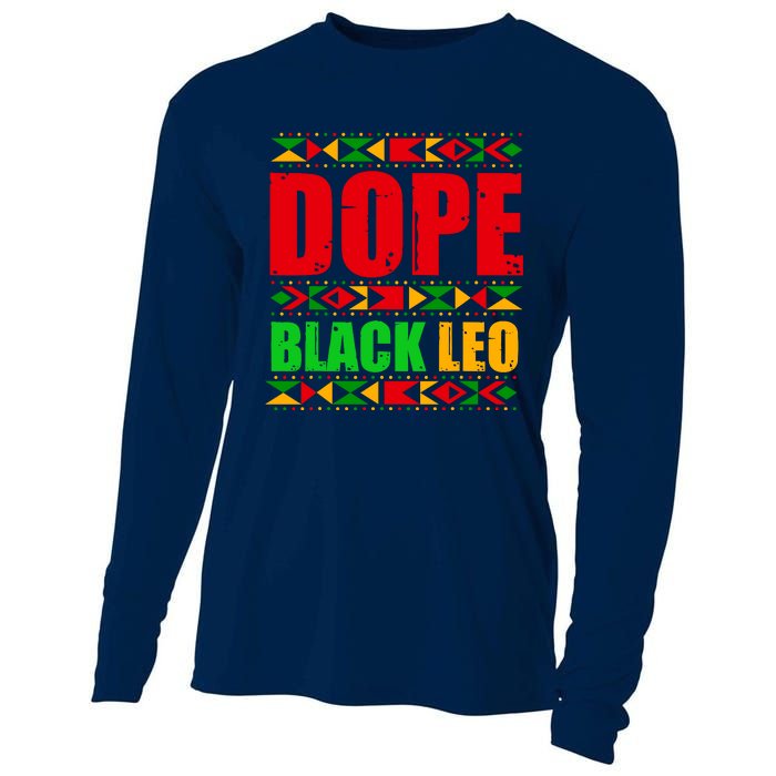 Dope Black Leo Black History Month Melanin African Cooling Performance Long Sleeve Crew