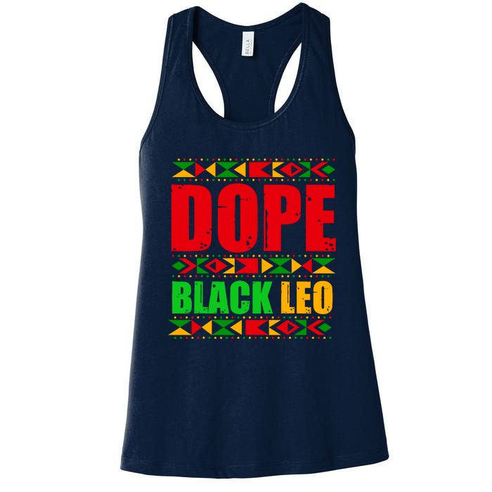 Dope Black Leo Black History Month Melanin African Women's Racerback Tank