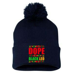 Dope Black Leo Black History Month Melanin African Pom Pom 12in Knit Beanie