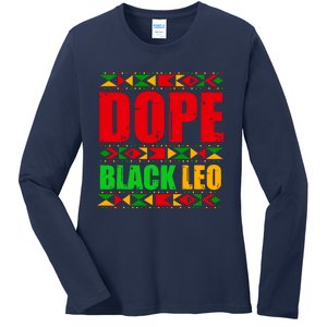 Dope Black Leo Black History Month Melanin African Ladies Long Sleeve Shirt