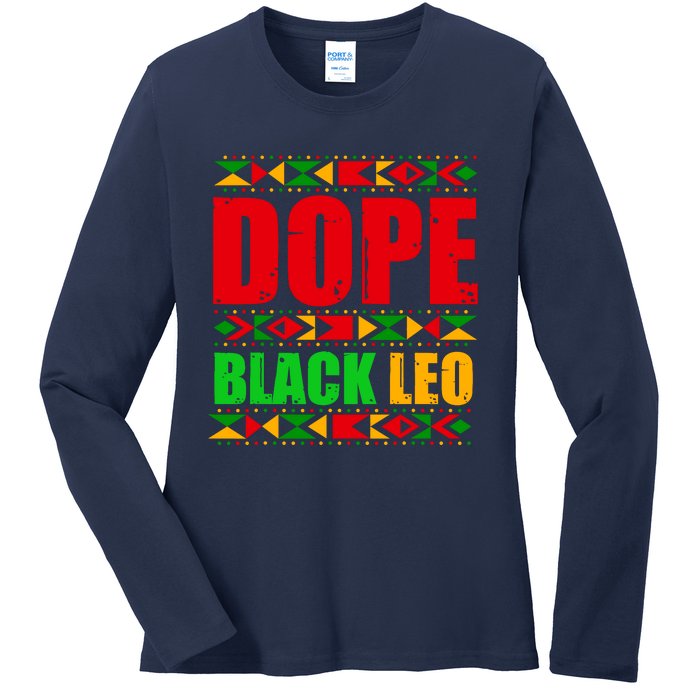 Dope Black Leo Black History Month Melanin African Ladies Long Sleeve Shirt