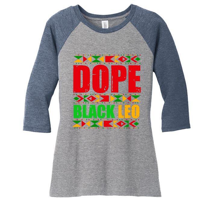 Dope Black Leo Black History Month Melanin African Women's Tri-Blend 3/4-Sleeve Raglan Shirt