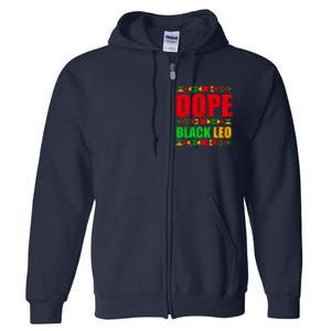 Dope Black Leo Black History Month Melanin African Full Zip Hoodie