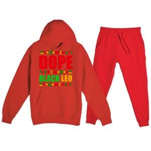 Dope Black Leo Black History Month Melanin African Premium Hooded Sweatsuit Set