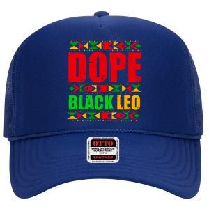 Dope Black Leo Black History Month Melanin African High Crown Mesh Back Trucker Hat