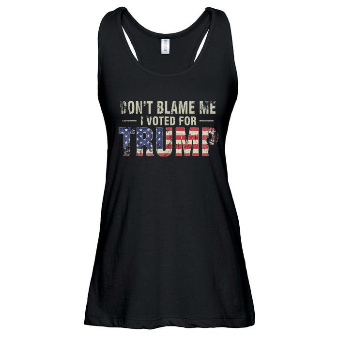 DonT Blame Me I Voted For Trump Vintage Usa Flag Patriots Ladies Essential Flowy Tank