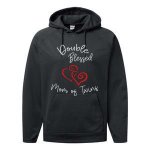 Double Blessed Mom Of Twins Perfect Mother's Day Performance Fleece Hoodie