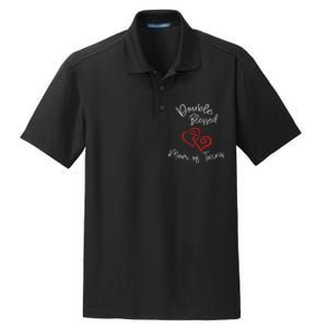 Double Blessed Mom Of Twins Perfect Mother's Day Dry Zone Grid Polo