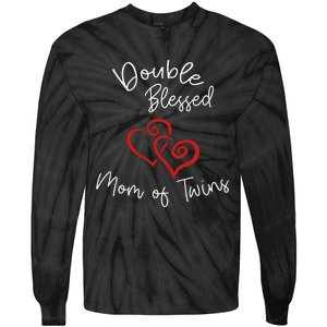 Double Blessed Mom Of Twins Perfect Mother's Day Tie-Dye Long Sleeve Shirt