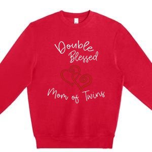 Double Blessed Mom Of Twins Perfect Mother's Day Premium Crewneck Sweatshirt