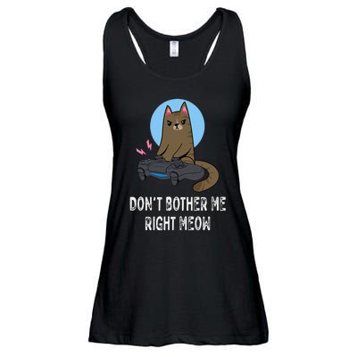 Don't Bother Me Right Meow  Funny Video Gamer & Cat Lover Ladies Essential Flowy Tank