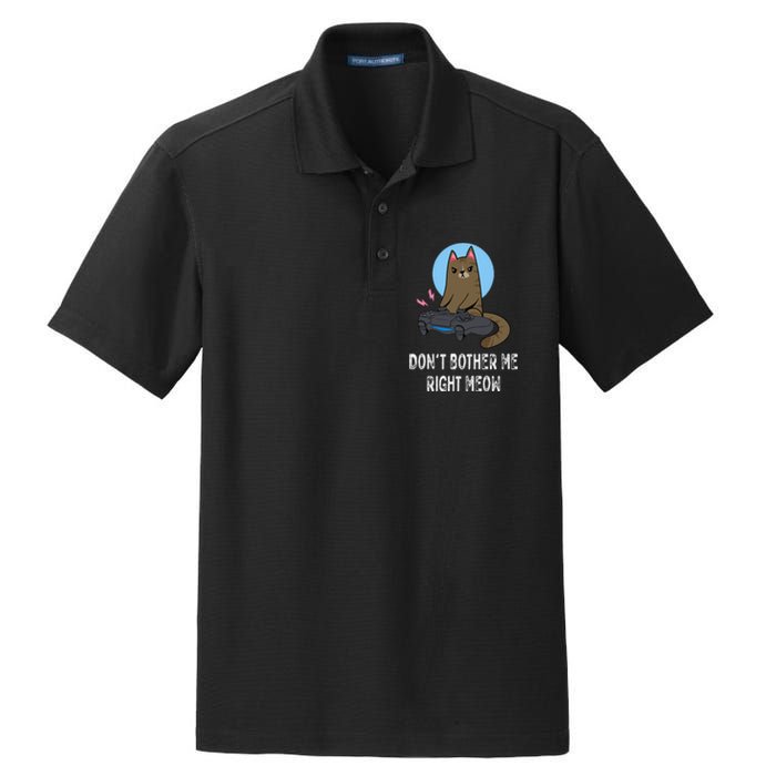 Don't Bother Me Right Meow  Funny Video Gamer & Cat Lover Dry Zone Grid Polo