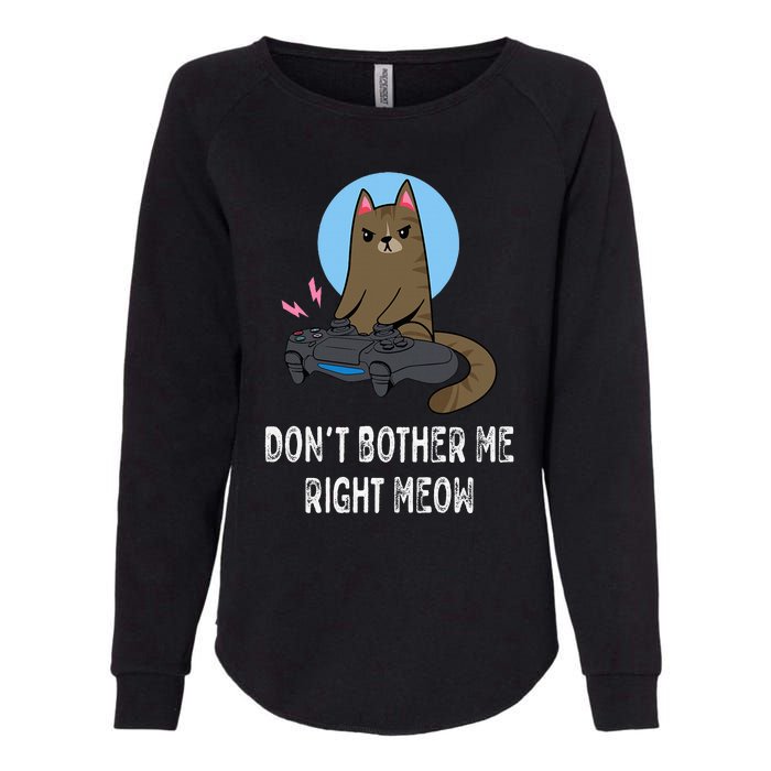 Don't Bother Me Right Meow  Funny Video Gamer & Cat Lover Womens California Wash Sweatshirt