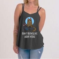 Don't Bother Me Right Meow  Funny Video Gamer & Cat Lover Women's Strappy Tank