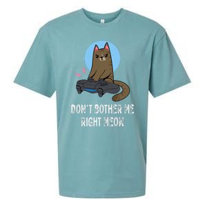 Don't Bother Me Right Meow  Funny Video Gamer & Cat Lover Sueded Cloud Jersey T-Shirt