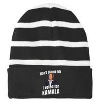 Dont Blame Me I Voted For Kamala Striped Beanie with Solid Band