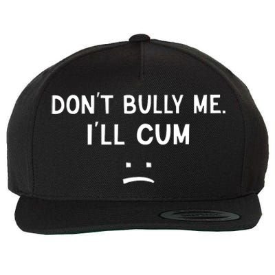 Don’t Bully Me I’ll Cum Sad Face Funny Wool Snapback Cap