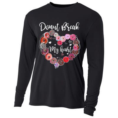 Donut Break My Heart Valentine's Day And For Donuts Great Gift Cooling Performance Long Sleeve Crew