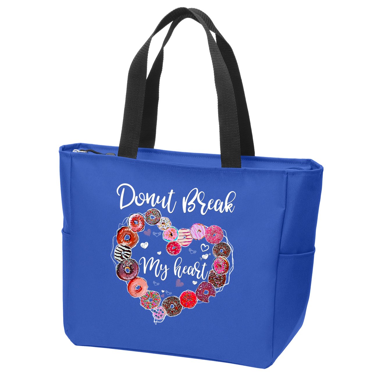 Donut Break My Heart Valentine's Day And For Donuts Great Gift Zip Tote Bag