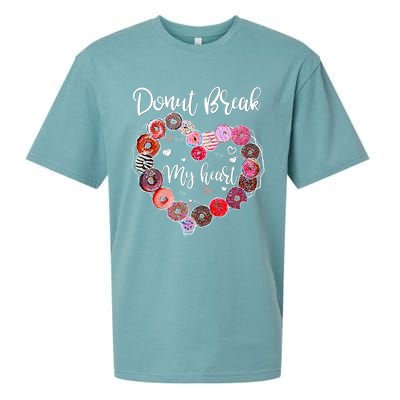 Donut Break My Heart Valentine's Day And For Donuts Great Gift Sueded Cloud Jersey T-Shirt