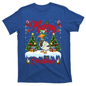 Duck Bird Merry Christmas Tree Lighting Santa Duck Xmas Cute Gift T-Shirt