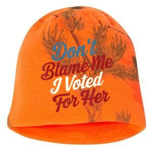 DonT Blame Me I Voted For Her Kamala Harris 2024 Kati - Camo Knit Beanie