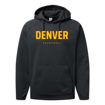 Denver Basketball Mile City High Colorado Practice Jersey Performance Fleece Hoodie