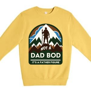 Dad Bod Mountain Father Figure Dad Bod Father Figure Cute Gift Premium Crewneck Sweatshirt