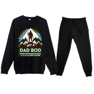 Dad Bod Mountain Father Figure Dad Bod Father Figure Cute Gift Premium Crewneck Sweatsuit Set