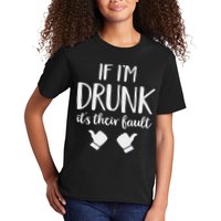 Drunk Blame Matching Couples Stuff If I'm Drunk It's Their Fault  Kids T-Shirt