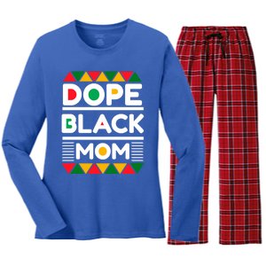 Dope Black Mom Mothers Day African American S Moms Gift Women's Long Sleeve Flannel Pajama Set 