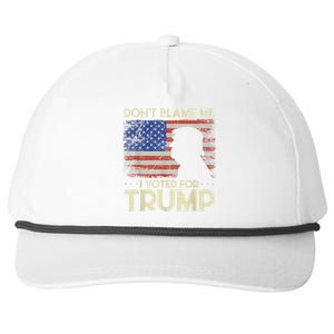 Don't Blame Me I Voted For Trump 4th Of July Retro USA Flag Snapback Five-Panel Rope Hat