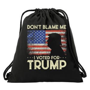 Don't Blame Me I Voted For Trump 4th Of July Retro USA Flag Drawstring Bag