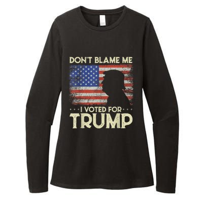 Don't Blame Me I Voted For Trump 4th Of July Retro USA Flag Womens CVC Long Sleeve Shirt