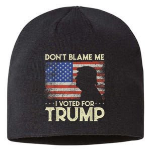 Don't Blame Me I Voted For Trump 4th Of July Retro USA Flag Sustainable Beanie