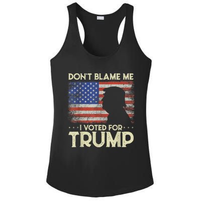 Don't Blame Me I Voted For Trump 4th Of July Retro USA Flag Ladies PosiCharge Competitor Racerback Tank