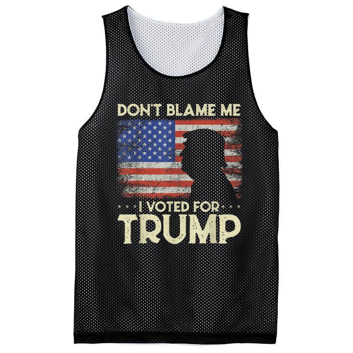 Don't Blame Me I Voted For Trump 4th Of July Retro USA Flag Mesh Reversible Basketball Jersey Tank