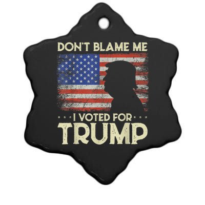 Don't Blame Me I Voted For Trump 4th Of July Retro USA Flag Ceramic Star Ornament