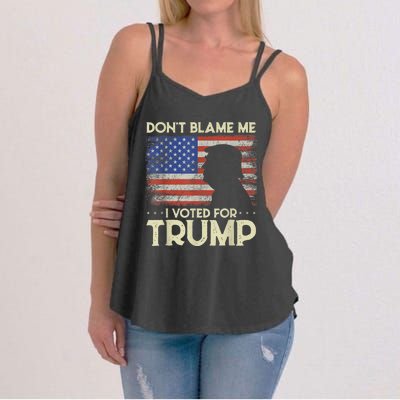 Don't Blame Me I Voted For Trump 4th Of July Retro USA Flag Women's Strappy Tank