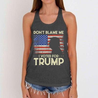 Don't Blame Me I Voted For Trump 4th Of July Retro USA Flag Women's Knotted Racerback Tank