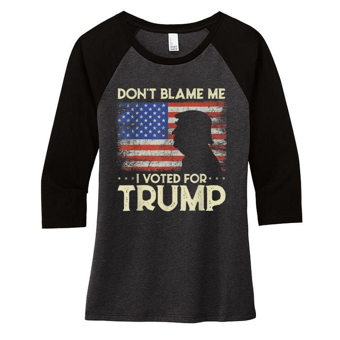 Don't Blame Me I Voted For Trump 4th Of July Retro USA Flag Women's Tri-Blend 3/4-Sleeve Raglan Shirt