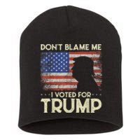 Don't Blame Me I Voted For Trump 4th Of July Retro USA Flag Short Acrylic Beanie