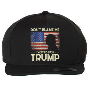 Don't Blame Me I Voted For Trump 4th Of July Retro USA Flag Wool Snapback Cap