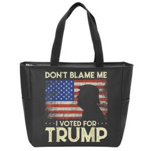 Don't Blame Me I Voted For Trump 4th Of July Retro USA Flag Zip Tote Bag